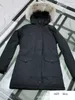 Fashion Down Jacket Wolf Fur Obroczek zagęścił płaszcze średniej długości dla kobiet parka