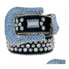 Belts Designer Belt BB Simon Heren voor vrouwen glanzende diamant zwart op blauwe witte mticolour met bling steentjes als cadeau -tailleband fac dhqhw