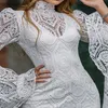 カジュアルドレスレースホワイト2ピーススーツドレス女性刺繍フレアスリーブエレガントなボディコンサマーミディローブベスティドス秋フル