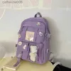 Mochilas Populares Rosa Roxo Cor Meninas High School Student Backpack BagsL231108