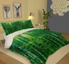 3D -sängkläder set anpassad enkel dubbel drottning storlek grön bambu sängkläder set modernt täcke omslag