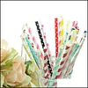 Drinking Straws Colorf Paper Sts Disposable Fast Degradable Mti Color Eco-Friendly Juice For Summer Wedding Party Drop Delivery Home Dhto5