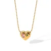 Netizen Titanium Steel Chain with Zirconium Heart Shaped Pendant, Colorless Women's Fashion Necklace