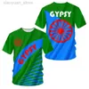 T-shirt da uomo Gypsy Flag T-shirt stampata 3D Romani Gypsy Costume Donna Moda Boho Abbigliamento Gypsy Hippie Outfit Top Abbigliamento personalizzato Fornitore M230408