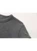 T-shirt femme PUWD femmes gris O cou tricot gaufré faux deux pièces t-shirts automne mode filles décontracté haut à manches longues 230407