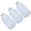 Liquid Soap Dispenser 3 Pcs Plastic Shampoo Bottles Lids Shower Gel Empty Lotion Refillable Travel