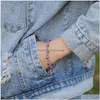 Perlen Mode Regenbogen Kristall Perlen Evil Blue Eye Stränge Armband Für Paar Männer Frauen Einstellen Seil Glück Freunde Hand Braid schmuck D Dhvg1