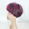 Nouvelle perruque européenne et américaine 4,5 pouces perruque synthétique courte droite pour femmes avec mécanisme de couleur mixte