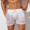 Shorts pour hommes SEOBEAN été hommes Shorts Sexy Semi-transparent séchage rapide Shorts maille doublé gymnases Joggers décontracté plage Shorts hommes vêtements court W0408