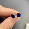 Stud Earrings Ruif 18k Soild Gold Earring Setting 6.5mm Lab Green Emerald Ruby Sapphire And Moissanite Daily Jewelry For Women Girl