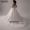 Party Dresses BEPEITHY Vestido De Noiva V Neck Sevess Wedding Dresses 2022 For Women A Line Ivory Lace Romantic Bride Boho Bridal Gown 0408H23