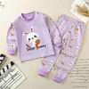 Mitten manşetleri ile pijama uyuyanlar bebek yenidoğan bebek pjs erkek kızlar uzun kollu karikatür pantolon pantolon pijamalar set r231108