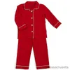 Pyjamas Ensembles de pyjama à col rabattu rouge de Noël pour enfants. Hauts à manches longues + pantalons. Ensemble de pyjamas pour tout-petits filles et garçons. Vêtements de nuit pour enfants R231108