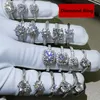 Cluster Rings 40 Labers Labs Lab Lab Diamond CZ Ring Ring 925 Серебряное обручальное обручальное кольцо для женских ювелирных украшений для женщин
