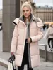 Vrouwen Trenchcoats Winterjas Voor Vrouwen 2024 Witte Capuchon Lange Gewatteerde Parka Gewatteerde Kleding Koreaanse Mode Dames Jas