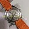 Real Picture Mens Automatic Watches Men's Black Dial 43mm Diver 600M Orange Bezel Mechanical Men Sport Nylon Rubber Band Watch Wristwatches