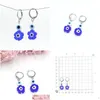 Hoop & Huggie Wholesale Hoop Ear With Lampwork Murano Glass Round Flower Blue Evil Eyes Earrings For Women Party Birthday Gi Dhgarden Dhw9M