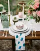 Bord servett 4 st blommor blå vallmo kvadrat 50 cm fest bröllop dekoration tyg kök middag serverar servetter