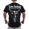 Hommes T-shirts T-shirt Bodybuilding Vêtements À manches courtes Hommes Mode Européenne grande taille Casual Pour Homme tops fitness surdimensionné 230407