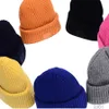 Зимняя шапка Мужская шапка Дизайнерские шапки Дизайнерские женские Ac Квадратный смайлик Шерстяной трикотаж Высокой версии Женский пуловер Повседневная теплая эластичная вшитая шапка5nnz