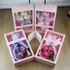 Creative mydle Rose Flower Pudełko na Walentynki Świąteczne pudełka na prezenty Craft Roses sztuczne dekoracyjne kwiaty bukiet