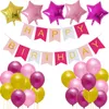Party Decoration 39pcs Happy Birthday Banner Red Black Yellow Baby Shower Wedding Globos Children's Day Toys Balloon