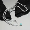 Lyxvarumärke 4mm Beaded Love Heart Designer Pendant Halsband för kvinnor S925 Silver Fashion Book Whale Moissanite Chain Choker Necklace Party SMycken