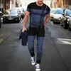 Chándales para hombres Conjunto de 2 piezas para hombres Ropa de atletismo para hombres Impresión 3D Ropa casual de gran tamaño Ropa deportiva de verano Camiseta de manga corta Pantalones largos 230408