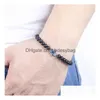 Nave con perline 10 Pz / lotto Bracciale Turco Occhi Malvagi Nero Perline di Pietra Naturale Braslet di Ossidiana per Donna Uomo Yoga Accessori per Gioielli a Mano Dhriq