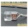 Ätherische Öle Diffusoren Auto pro Flasche Cube Hängende Rückansicht Ornament Lufterfrischer für Diffusor Duft Leere Glasflaschen Drop D Dhhga