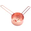 Outils de mesure Tasses et cuillères en acier inoxydable en or rose, ensemble de 8 mesures gravées, becs verseurs polis miroir pour la cuisson A