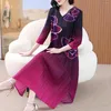 Casual Dresses High-end Pleated Elegant Long Dress Autumn 2023 Style Western Large Size Women's Clothing