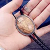 Anhänger Halsketten Stil Sanded Gem Bolo Tie Aborigine Männer und Frauen Kragen Seil