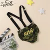 Clothing Sets ZAFILLE Baby Boy Birthday Outfits Crown 1st Romper Camouflage Shorts Clothes Set My First 230407