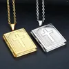 Chains Can Open Cross Bible Po Frame Necklace Fashion Charms Square Memory Locket Pendants Necklaces Men Women Christian Gifts