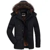 Herrenjacken ONESTAND Winterjacke Herren Plus Size Baumwolle gepolstert Warm Parka Mantel Lässig Kunstfell Kapuze Fleece Lange Herrenjacke Windjackezln231108