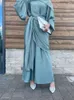 Ubrania etniczne Modlitwa muzułmańska sukienka Kobiety Abaya 2 -częściowy zestaw pasek maroko
