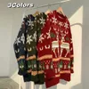 Cadeau de Noël Swenenchenew pour la petite amie Sweater hiver hiver Double cerf rond cou rond Pull Sweater