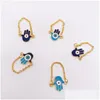 حلقات الكتلة 5pcs/مجموعة الذهب Sier Color Turkish Hamsa Evil Eye Rings for Women Vintage Boho Knuckle Ring مجموعة أنثى حزب يهودي Dhgarden Dhiop