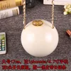 Large size portable pearl Dinner Bag Make-Up women's bag round acrylic hard box earth oblique cross 231108