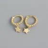 Hoop Earrings Yoofaning 925 Silver Needle Stud INS Minimalist Ball Beads Star Moon Pendant All-match Ear Buckle Women