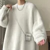 Pulls pour hommes -Youth Winter Y2K Streetwear Fourrure lisse Vintag Fashions Pulls Coréen Surdimensionné Harajuku Pull