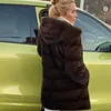 Kvinnors päls faux mink sammet lyx naturlig äkta minkrock vinter tjock lös varm utkläder plysch huvjacka kvinnlig 231108