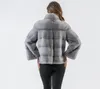 女性の毛皮のフェイク天然リアルミンクファーコート女性のための短いスタイルの冬のファッションコート231108