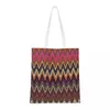 Bolsos de compras Kawaii Print Chic Modern Home Tote Bag Lona de reciclaje Shopper Hombro Geométrico Multicolor Bolso