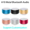 Original a10 metal alto-falante bluetooth mini canhão de aço usb portátil áudio ao ar livre presente sem fio áudio entrega dhl