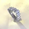 Anello con diamante Moissanite unico 100% reale argento sterling 925 Anelli con fascia nuziale per donna Uomo Regalo di gioielli di fidanzamento