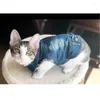 Costumi per gatti Vestiti in denim per gatti Cappotto alla moda Giacca Abiti caldi Abbigliamento per animali adorabili Jeans casual Costume per cani