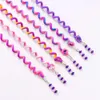 Wholesale 6PCS/Set Girls Cute Colorful Crystal Long Spiral Headbands Hair Bands Braid Hair Ornament Hairband Kids Fashion Hair Accessories