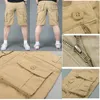 Shorts pour hommes shorts décontractés pour hommes été en plein air coton genou longue poche pantalon de plage cargo taille ample pantalons pour hommes 230408